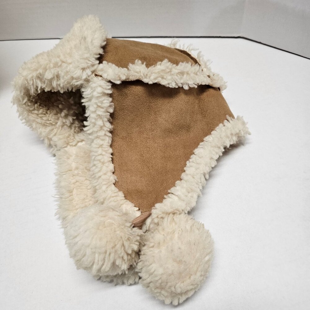 Gap Kids Faux Sherpa Pleather Over the Ears Warm Hat Poms Girl